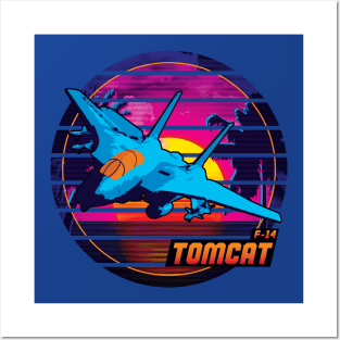 Neon Retro F-14 Tomcat Posters and Art